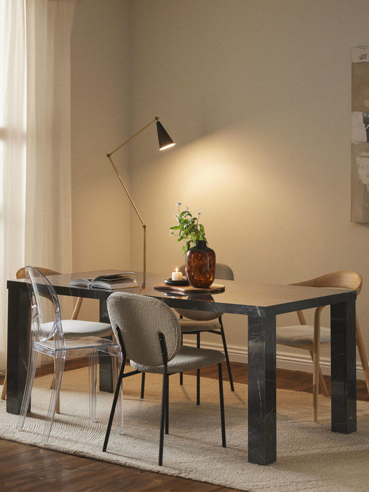 Carlenzo Dining Table in Marble Look, 180 x 90 cm