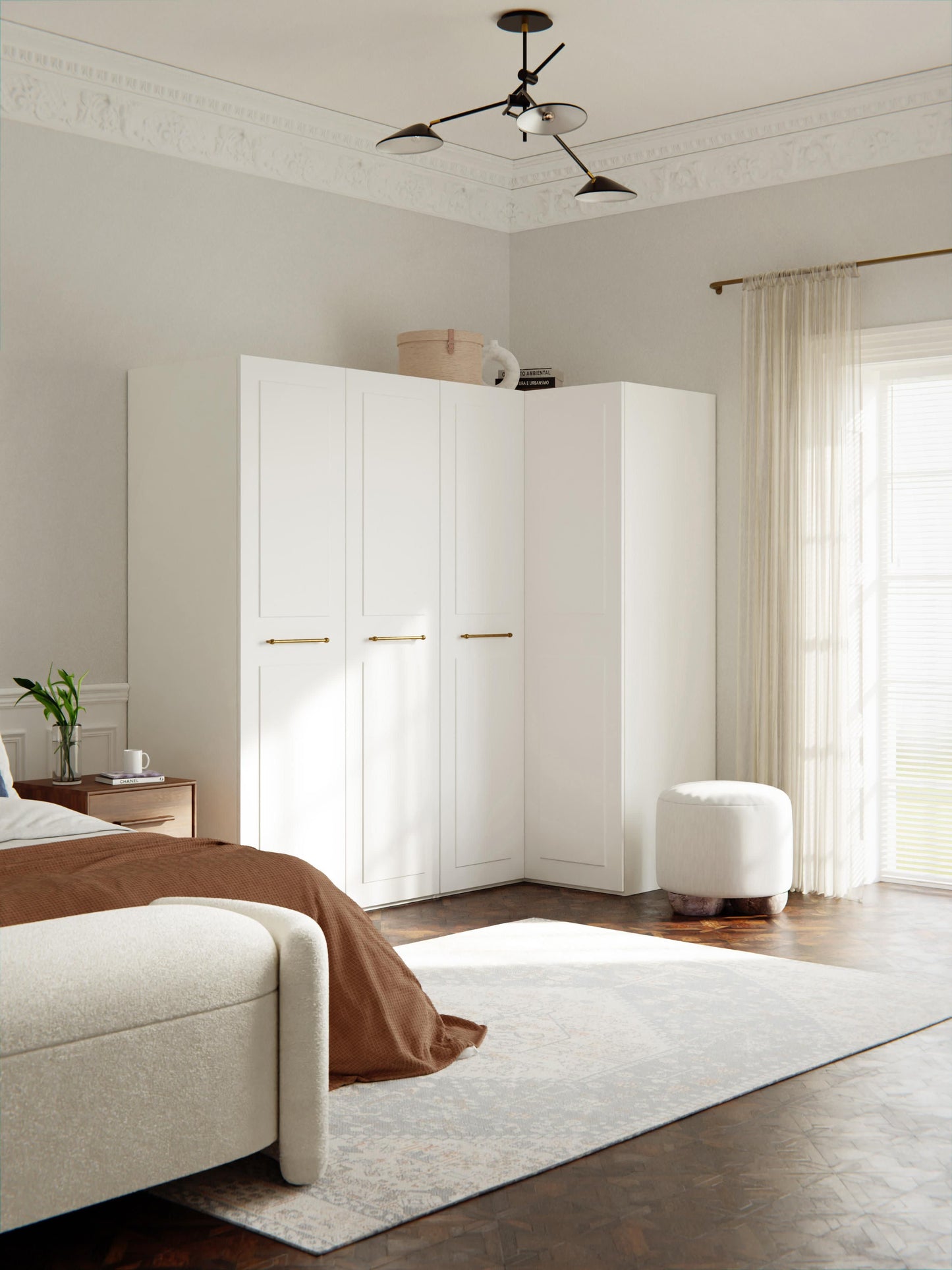 Charlissa Modular Corner Wardrobe, 215 cm Wide, in Various Sizes