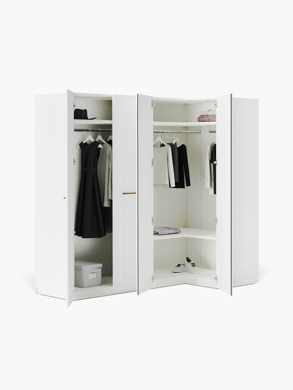 Charlissa Modular Corner Wardrobe, 215 cm Wide, in Various Sizes