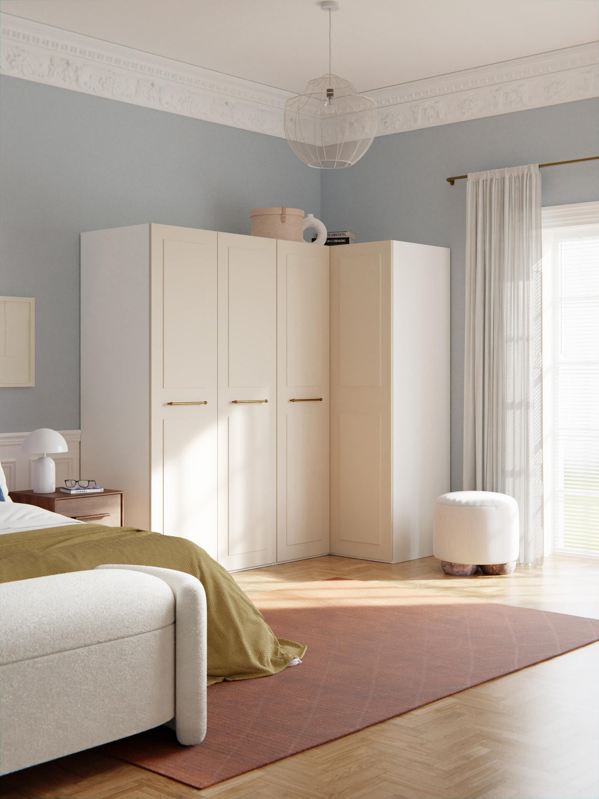 Charlissa Modular Corner Wardrobe, 215 cm Wide, in Various Sizes