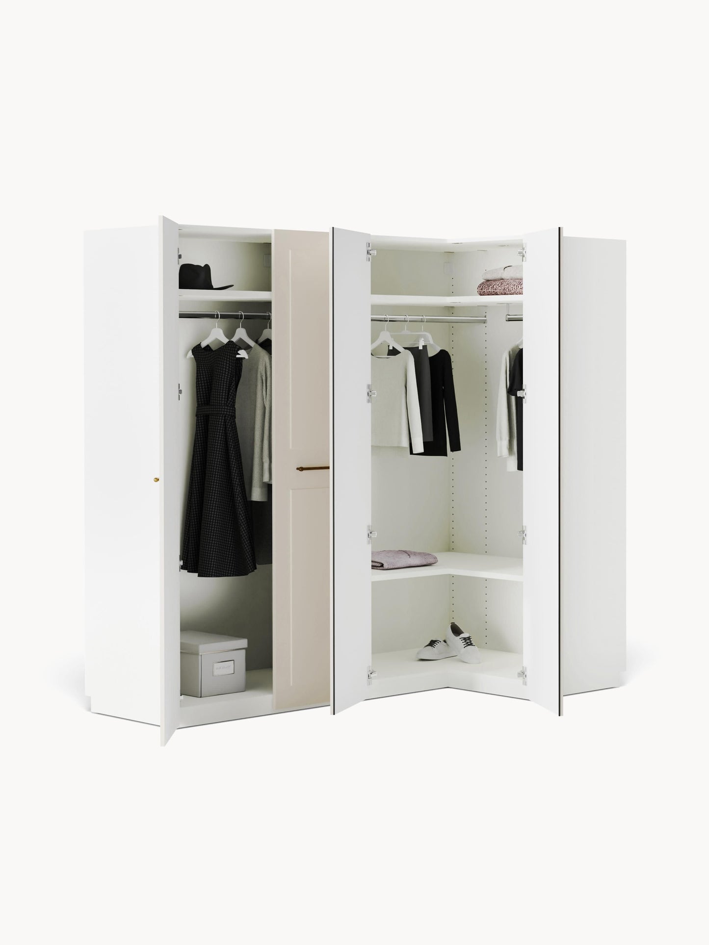 Charlissa Modular Corner Wardrobe, 215 cm Wide, in Various Sizes