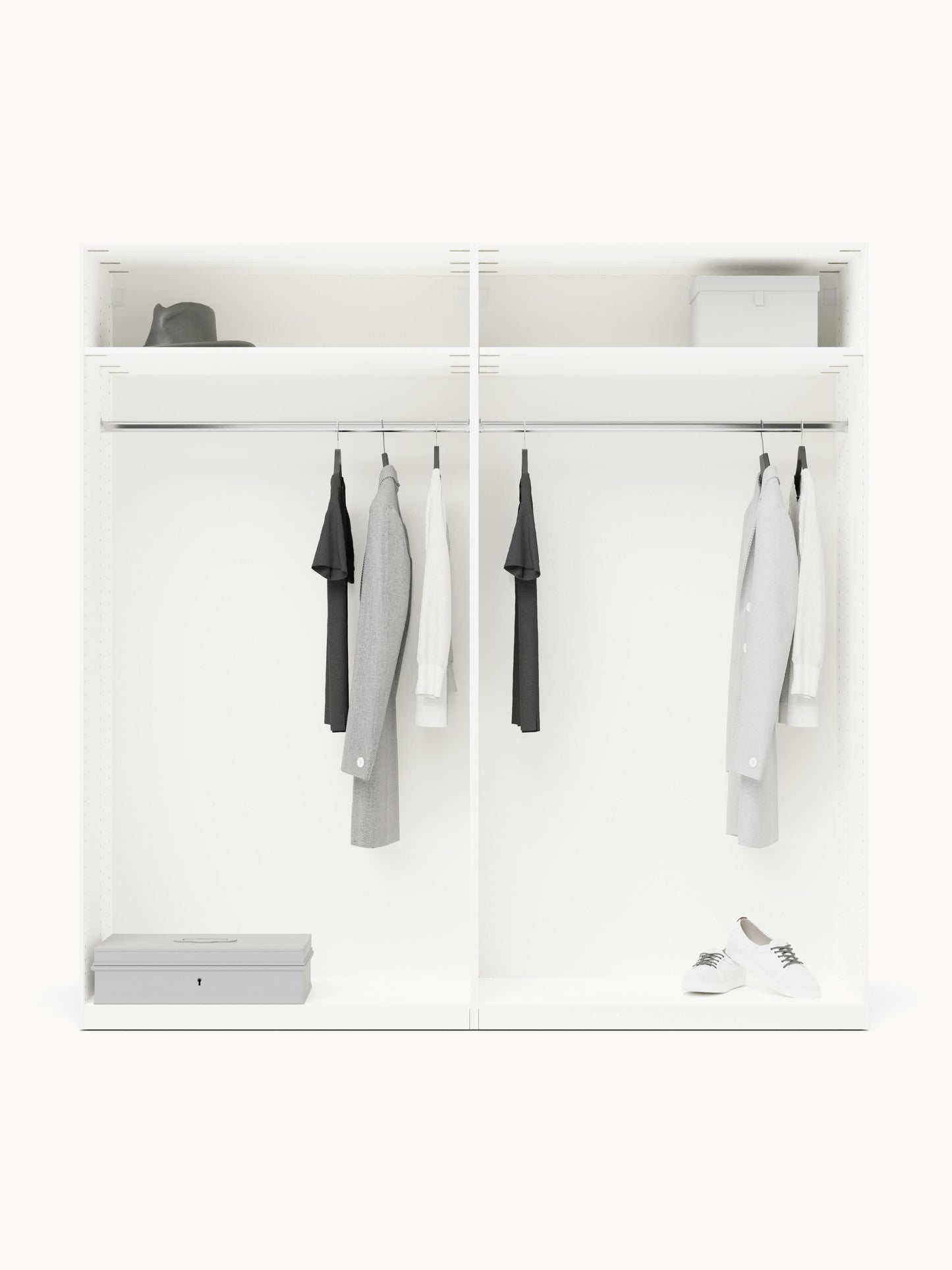 Charlissa Modular Hinged-Door Wardrobe, 200 cm Wide, in Various Sizes
