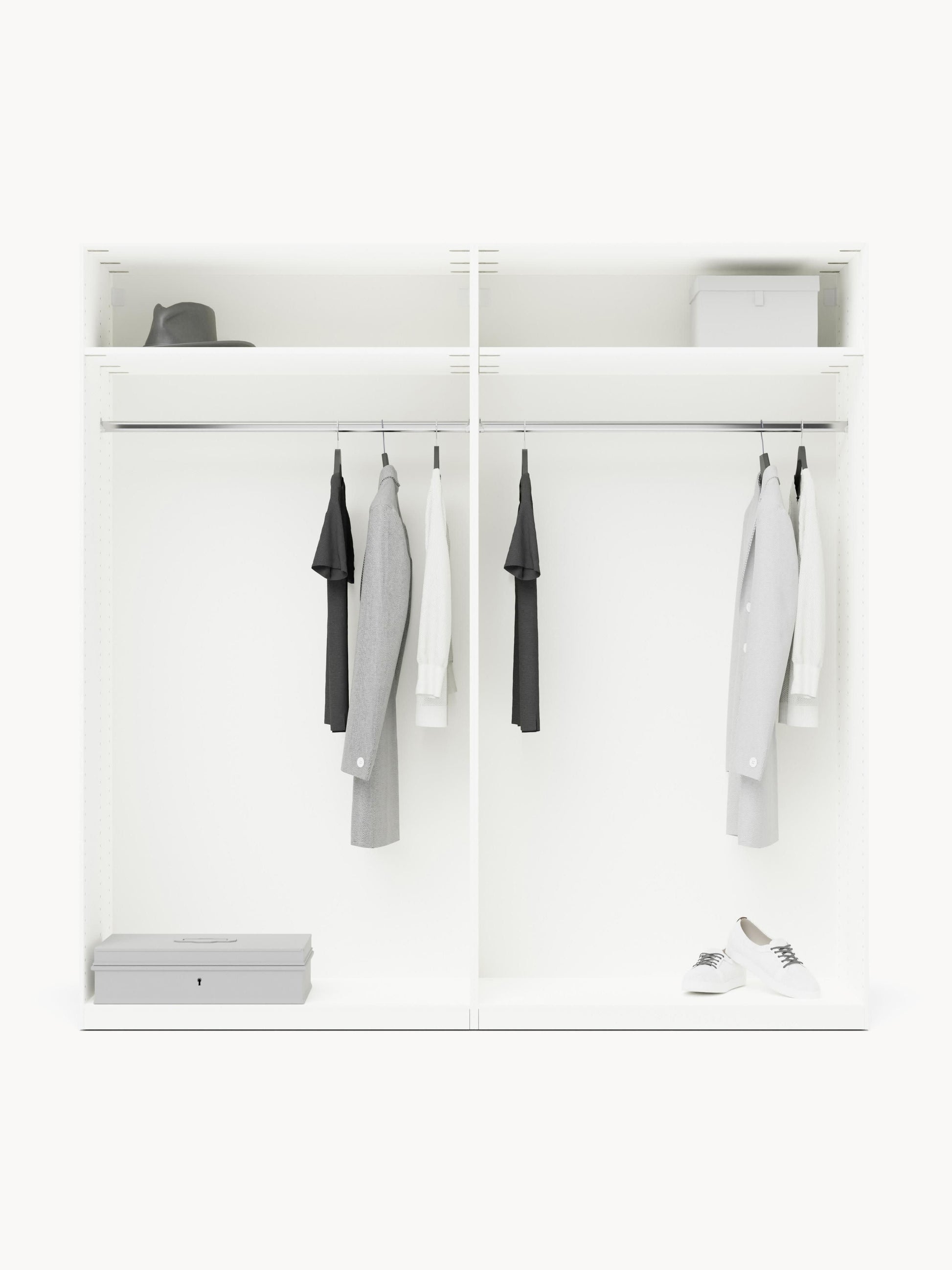 Charlissa Modular Hinged-Door Wardrobe, 200 cm Wide, in Various Sizes