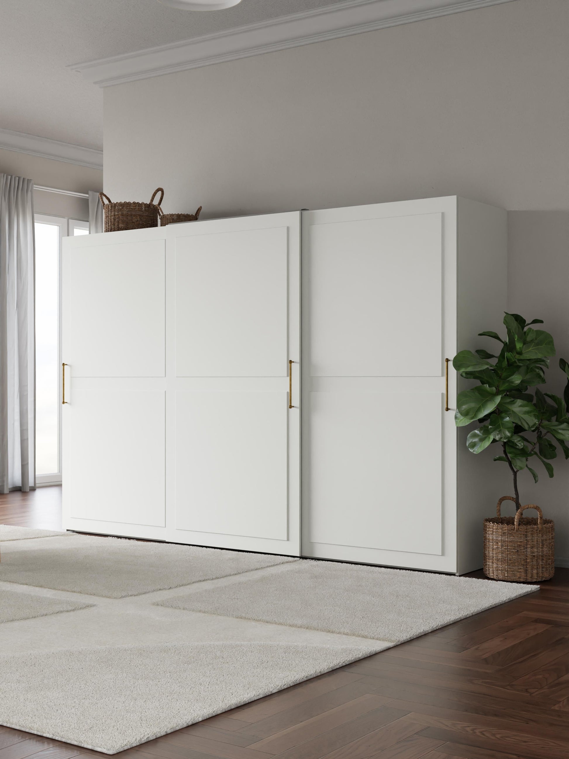Charlissa Modular Sliding-Door Wardrobe, 300 cm Wide, in Various Sizes