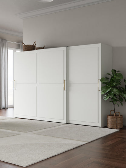 Charlissa Modular Sliding-Door Wardrobe, 300 cm Wide, in Various Sizes