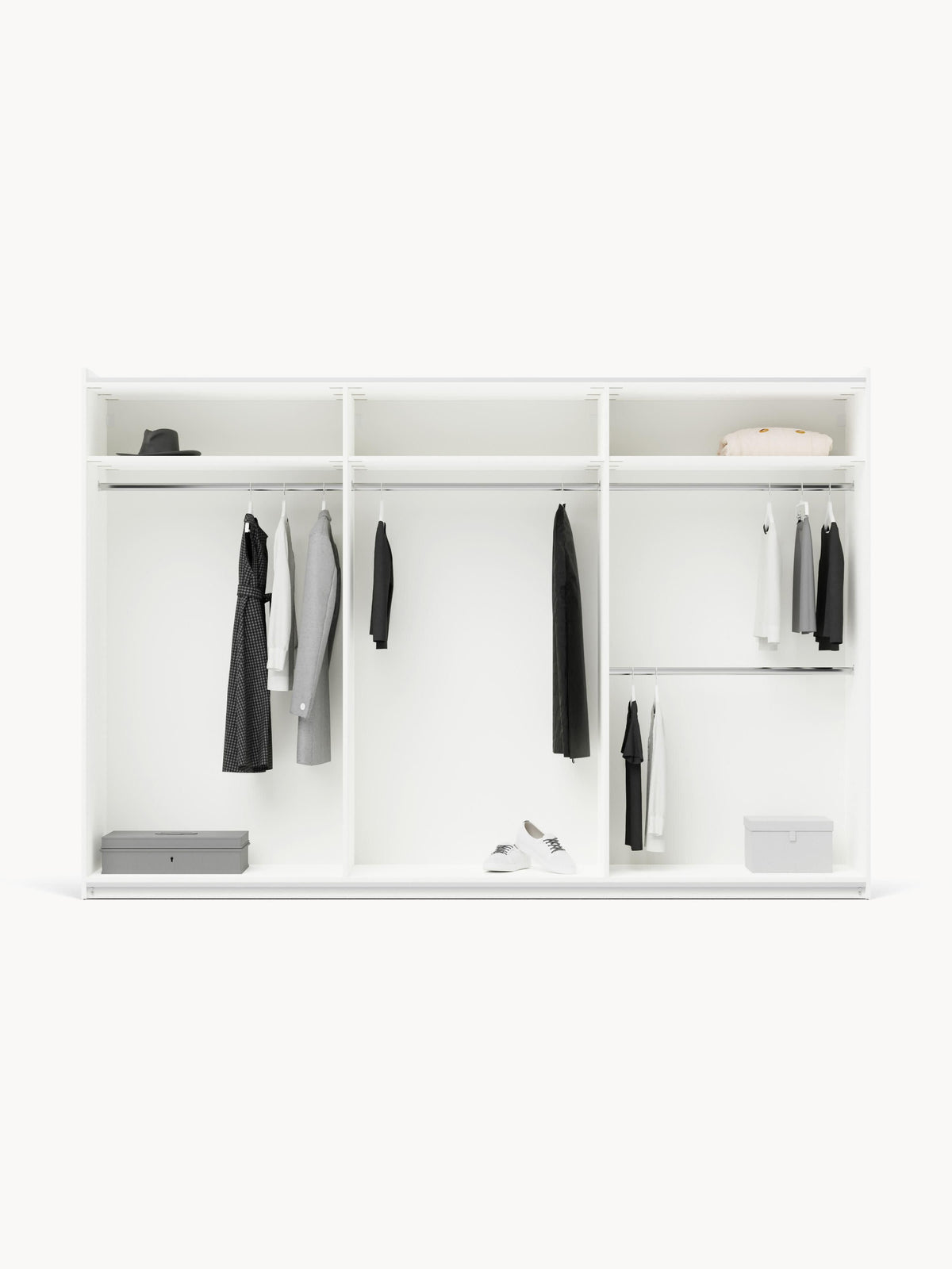 Charlissa Modular Sliding-Door Wardrobe, 300 cm Wide, in Various Sizes