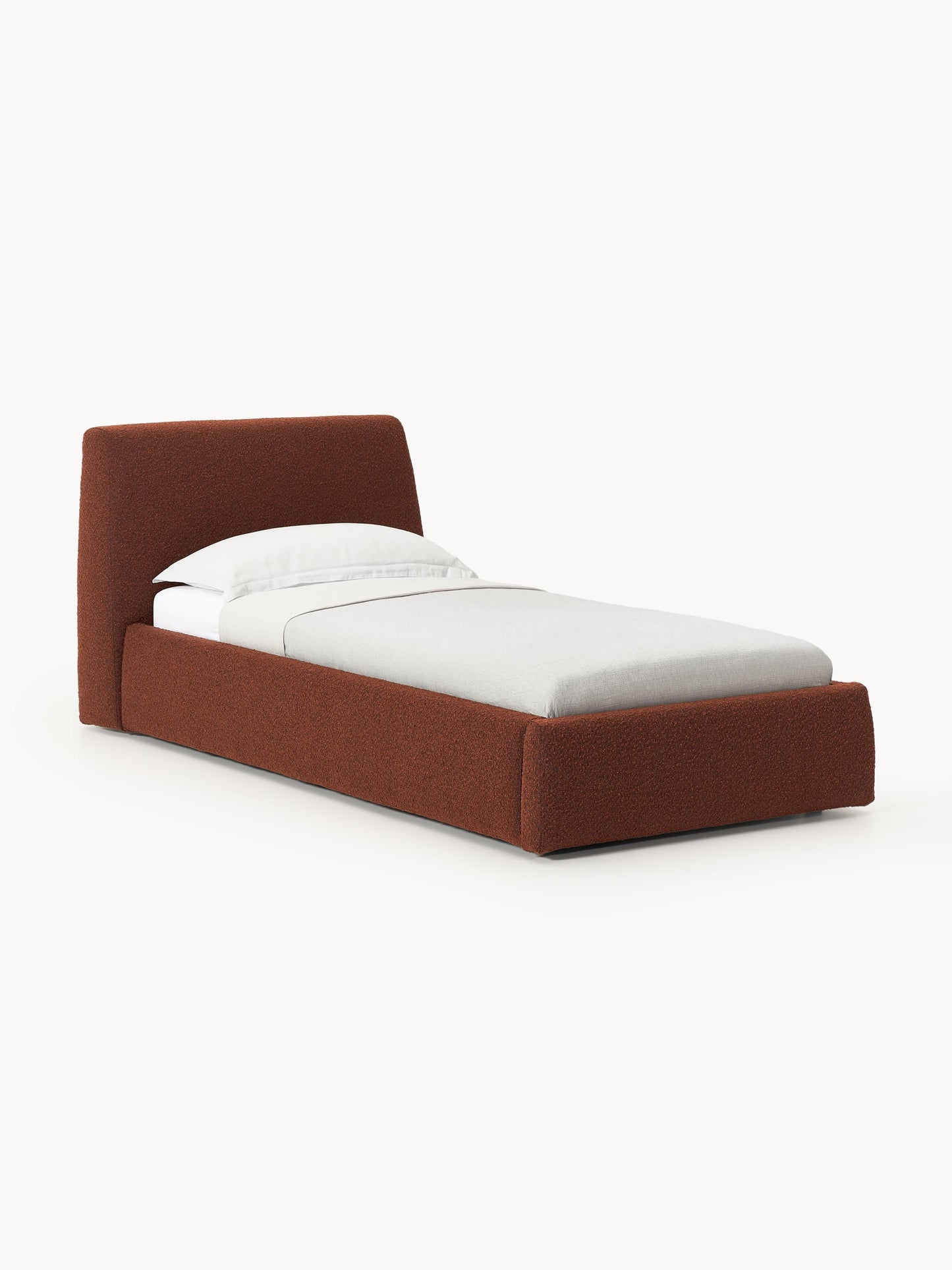 Clonvera Bouclé Single Bed with Storage