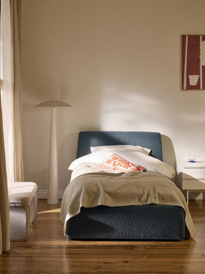 Clonvera Bouclé Single Bed with Storage