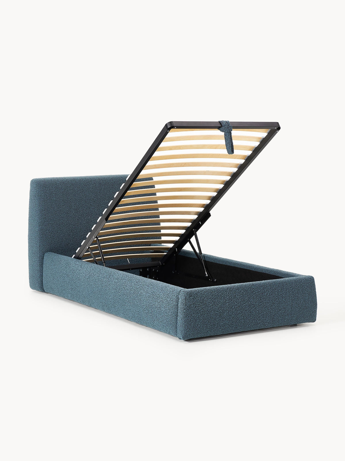 Clonvera Bouclé Single Bed with Storage