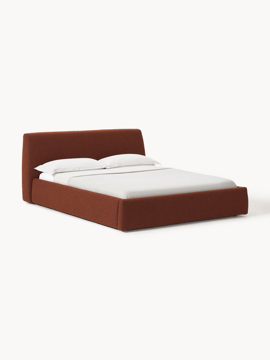Clonvera Upholstered Bouclé Bed with Storage