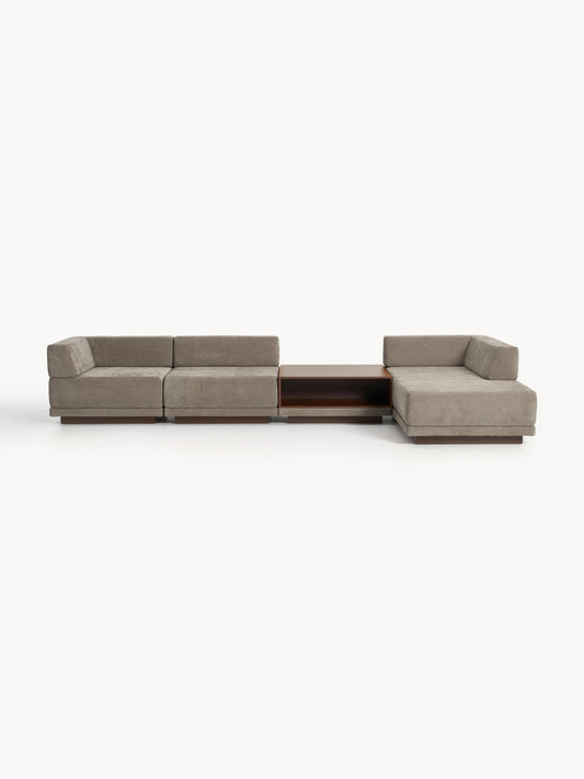 Colendo Modular Corner Sofa (4-Seater) with Coffee Table