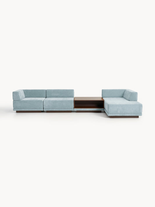 Colendo Modular Corner Sofa (4-Seater) with Coffee Table