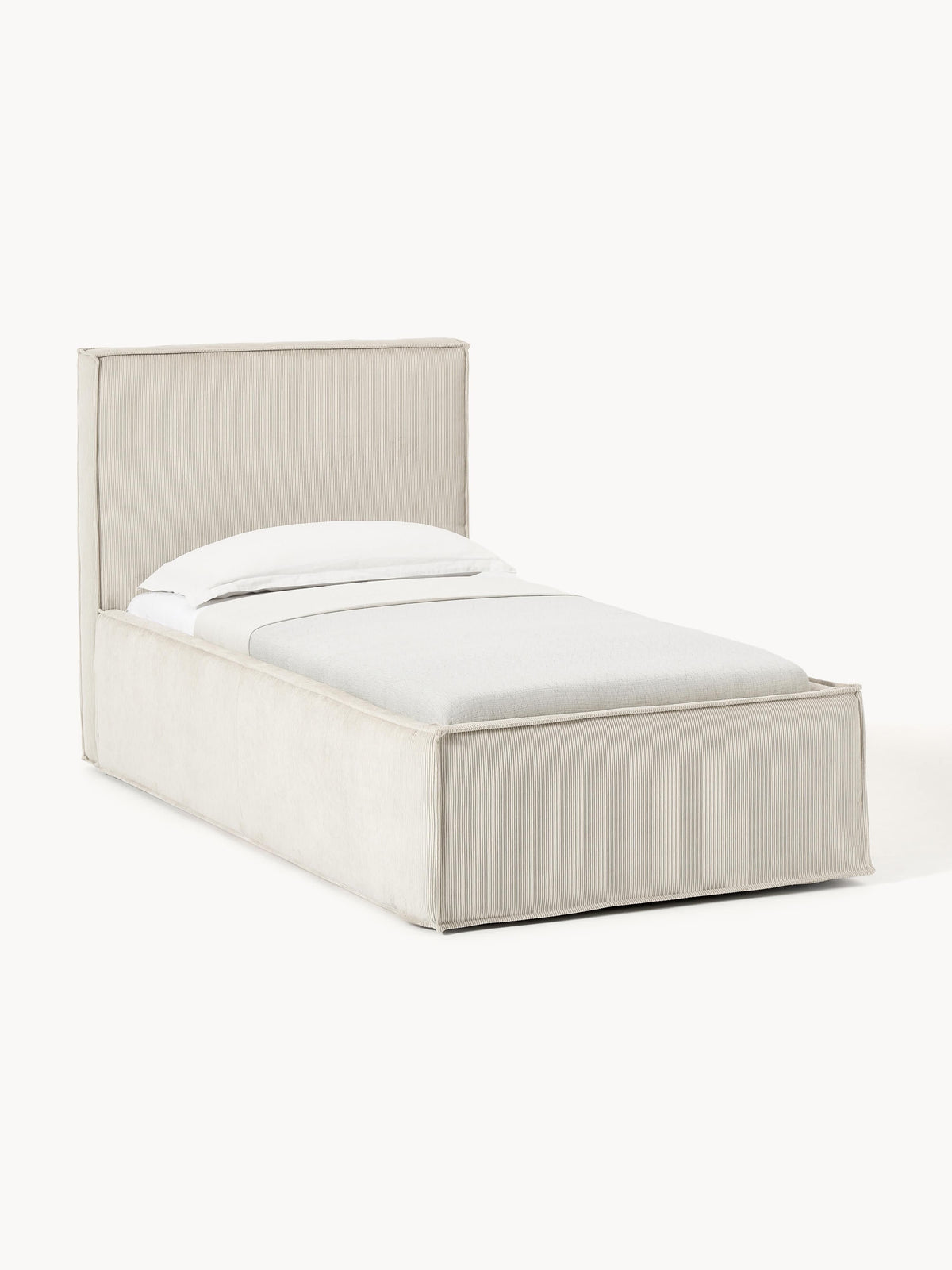 Dravena Corduroy Single Bed with Storage