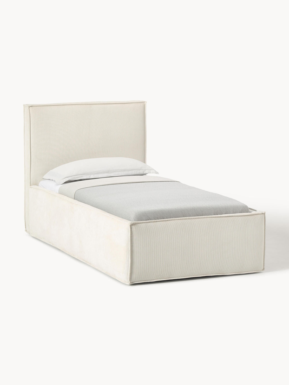 Dravena Corduroy Single Bed with Storage