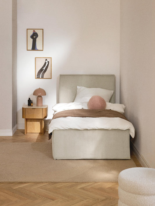 Dravena Corduroy Single Bed with Storage