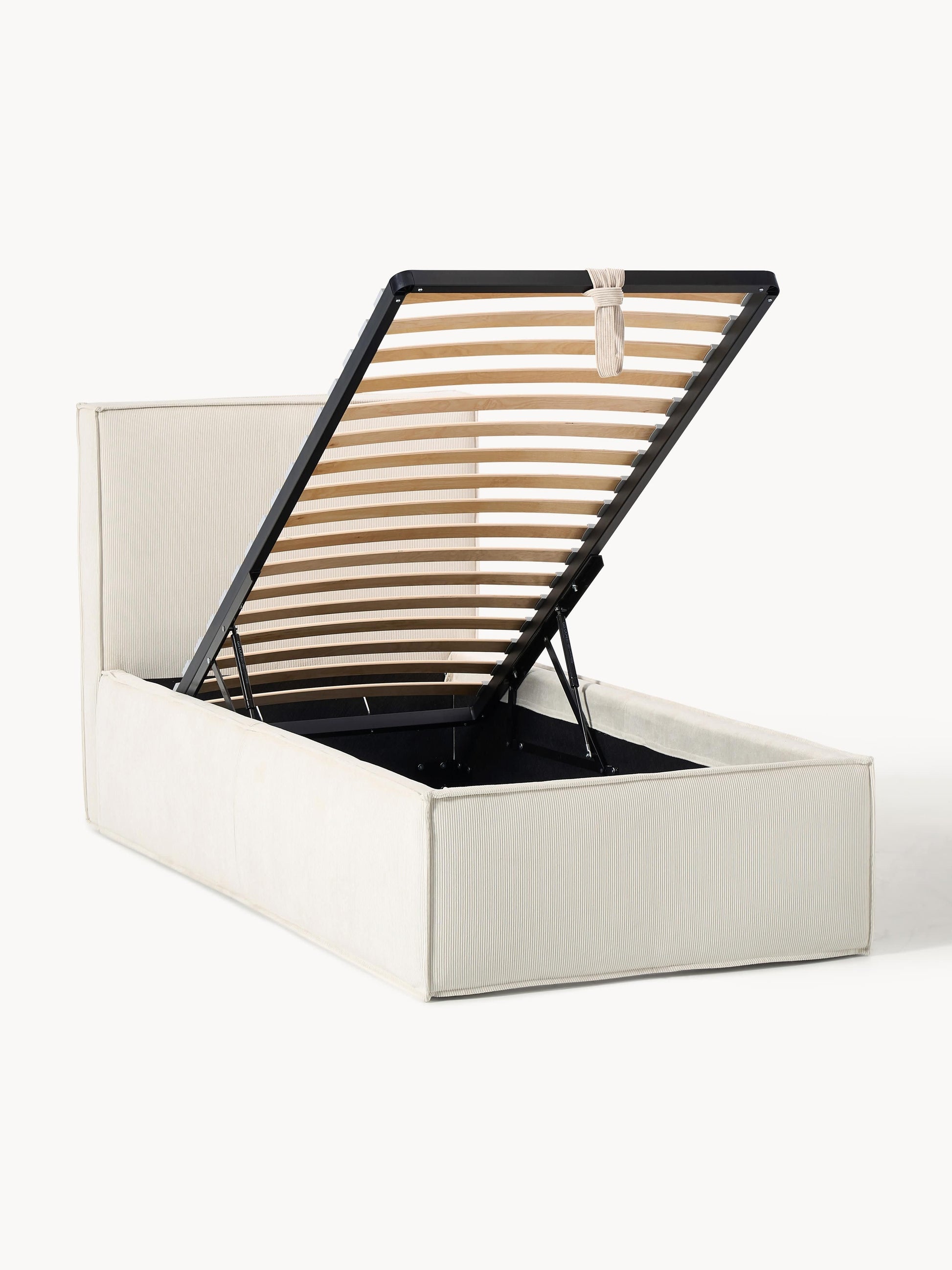 Dravena Corduroy Single Bed with Storage
