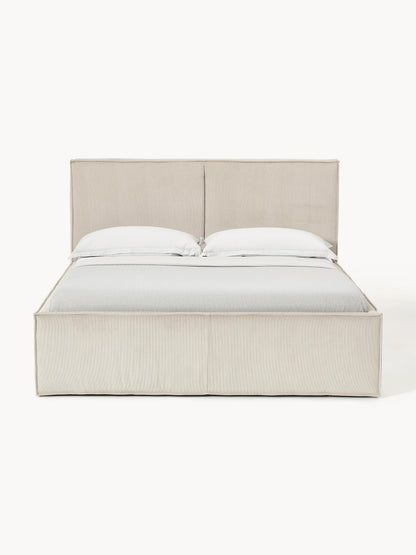 Dravena Upholstered Bed in Corduroy