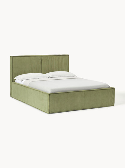 Dravena Upholstered Corduroy Bed with Storage