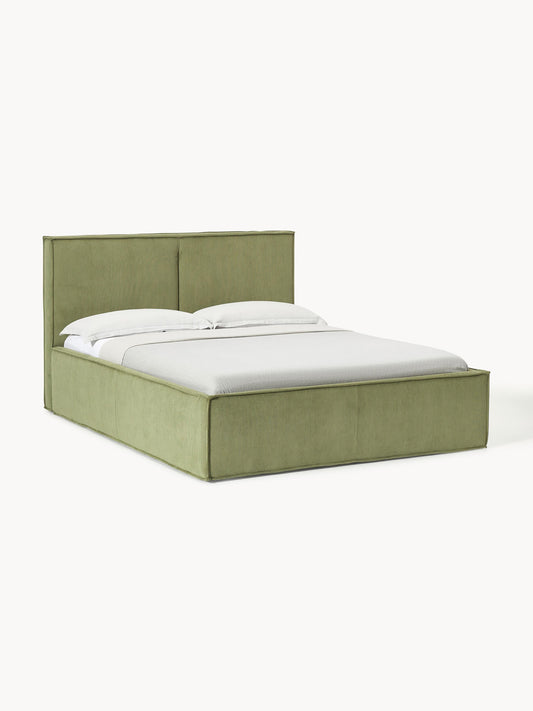 Dravena Upholstered Corduroy Bed with Storage