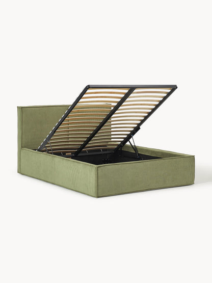 Dravena Upholstered Corduroy Bed with Storage