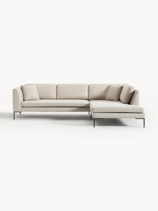 Emmaline Corner Sofa with Metal Legs