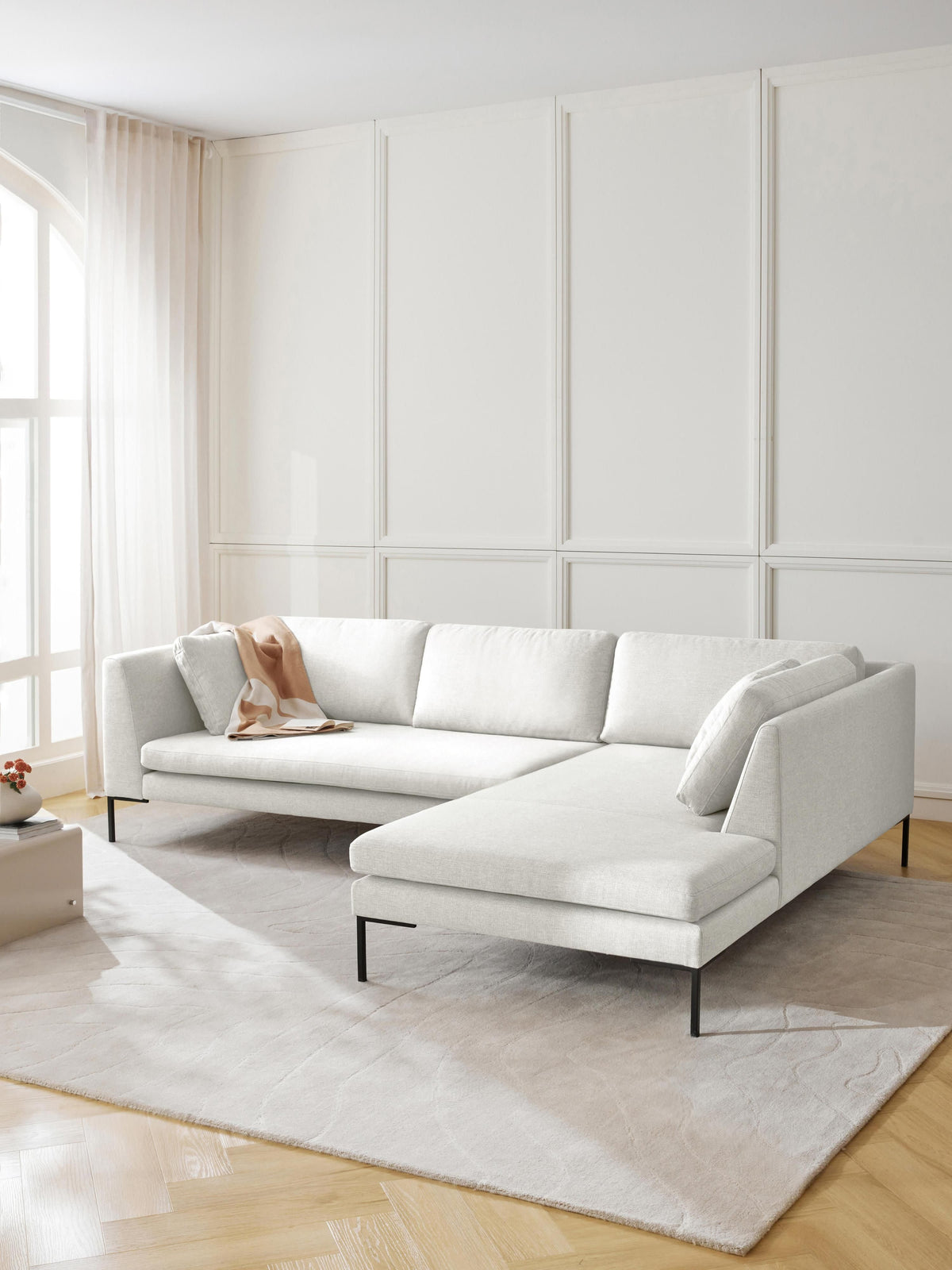 Emmaline Corner Sofa with Metal Legs
