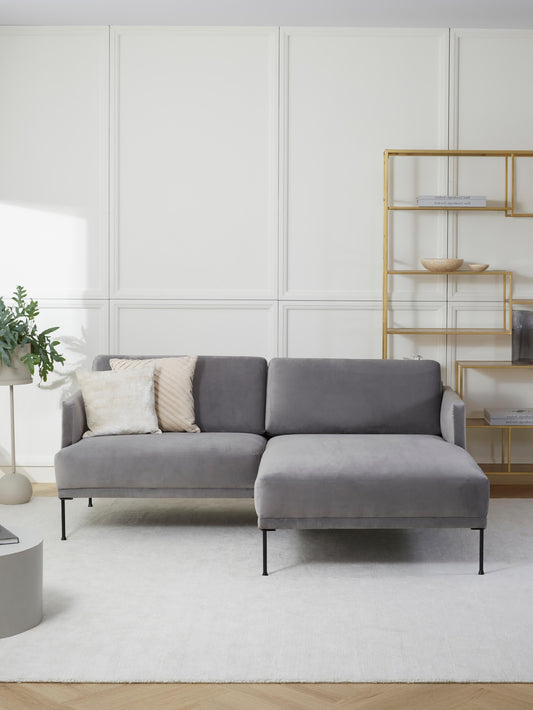 Fluenzo Small Velvet Corner Sofa