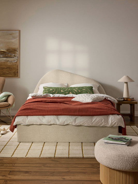 Garnell Upholstered Bouclé Bed