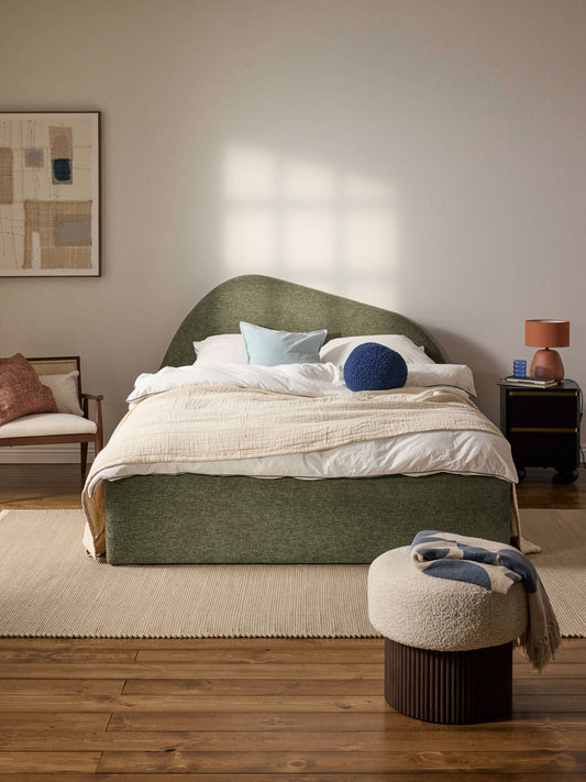 Garnell Upholstered Bouclé Bed