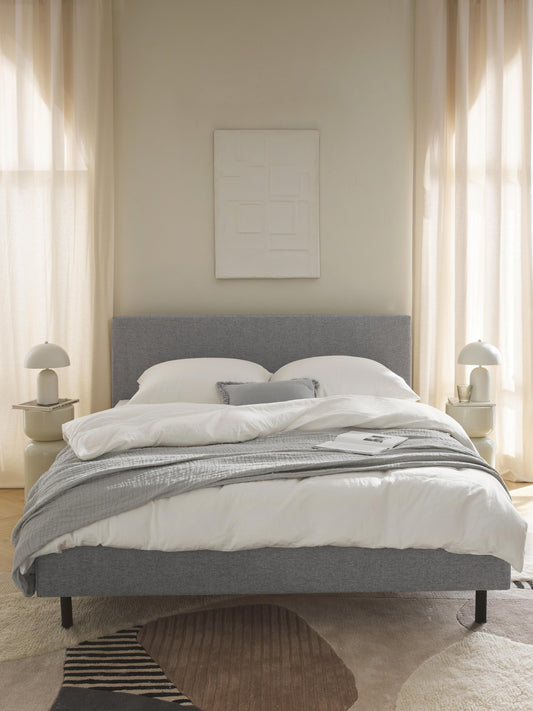 Giulmora Upholstered Bed with Wooden Feet