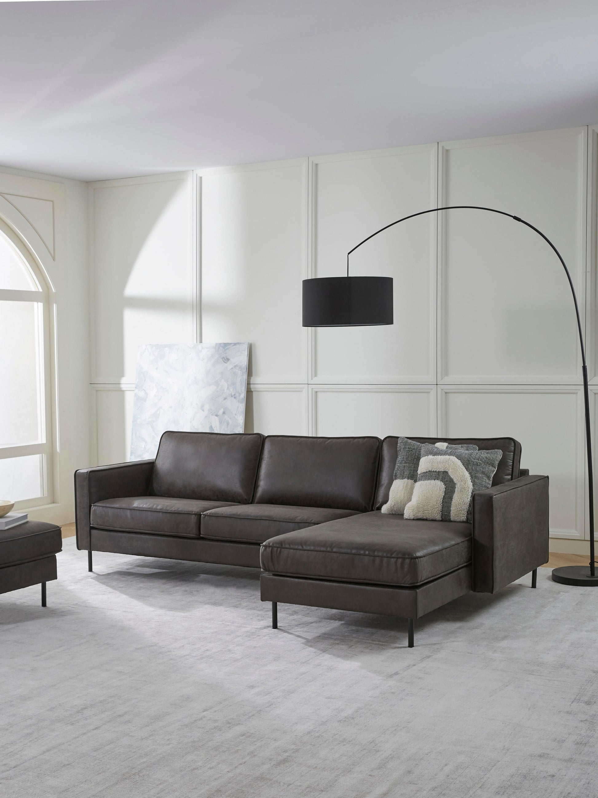 Huntendo Leather Corner Sofa (3-Seater)