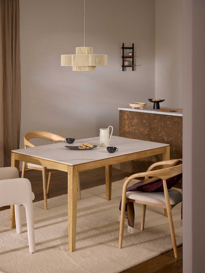 Jackendo Dining Table with Marble-Look Tabletop, in Various Sizes