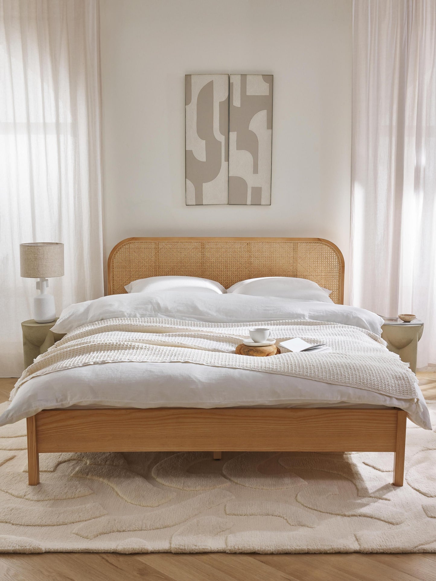 Jonseth Wooden Bed with Vienna Cane Headboard