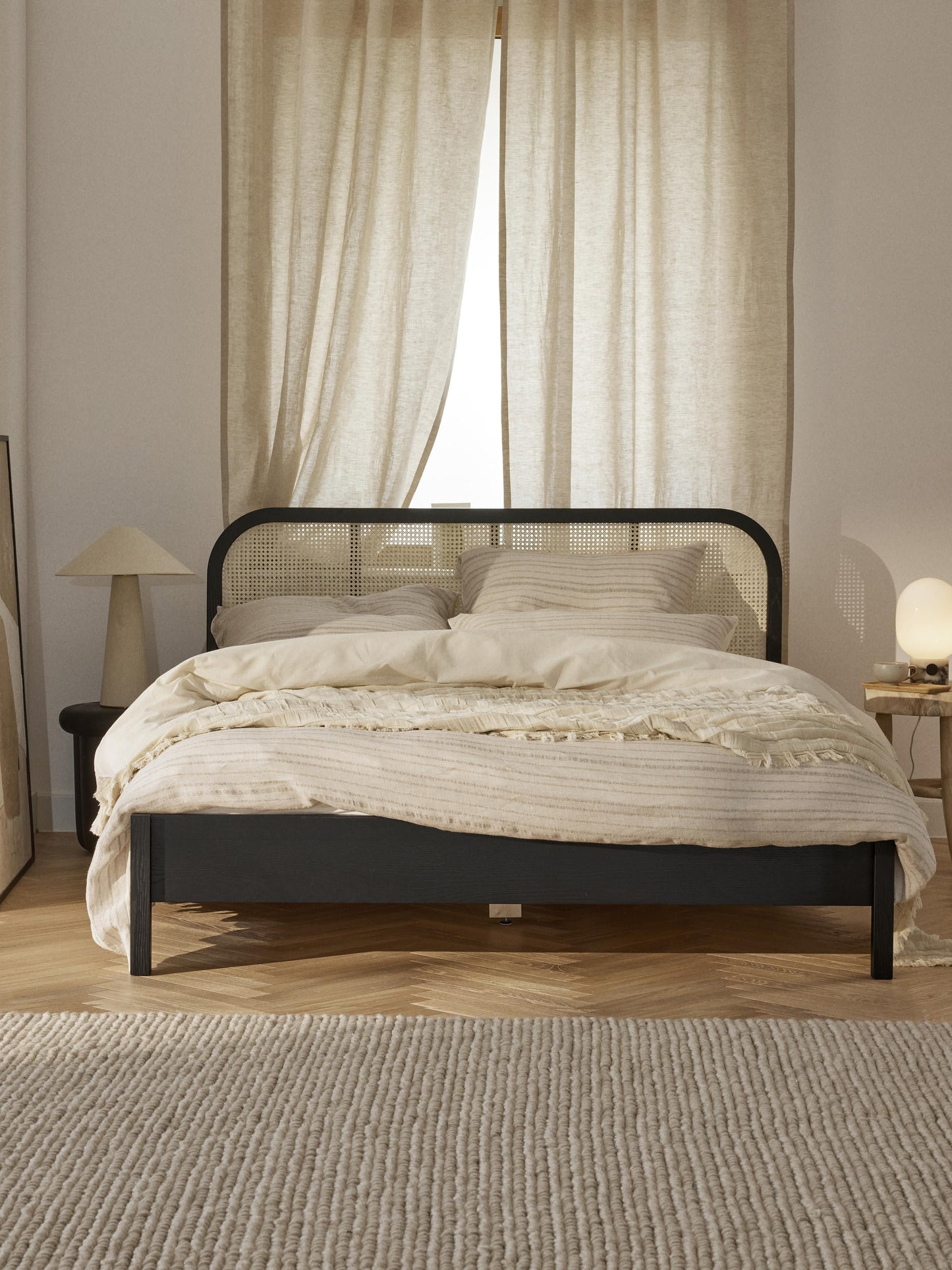 Jonseth Wooden Bed with Vienna Cane Headboard