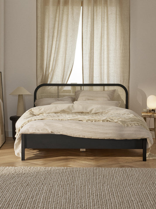 Jonseth Wooden Bed with Vienna Cane Headboard