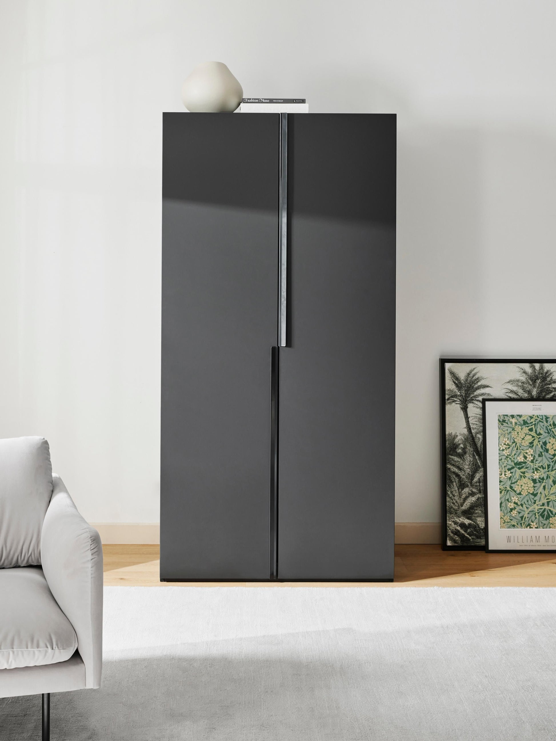 Leandro Modular Hinged-Door Wardrobe, 100 cm Wide, in Various Sizes