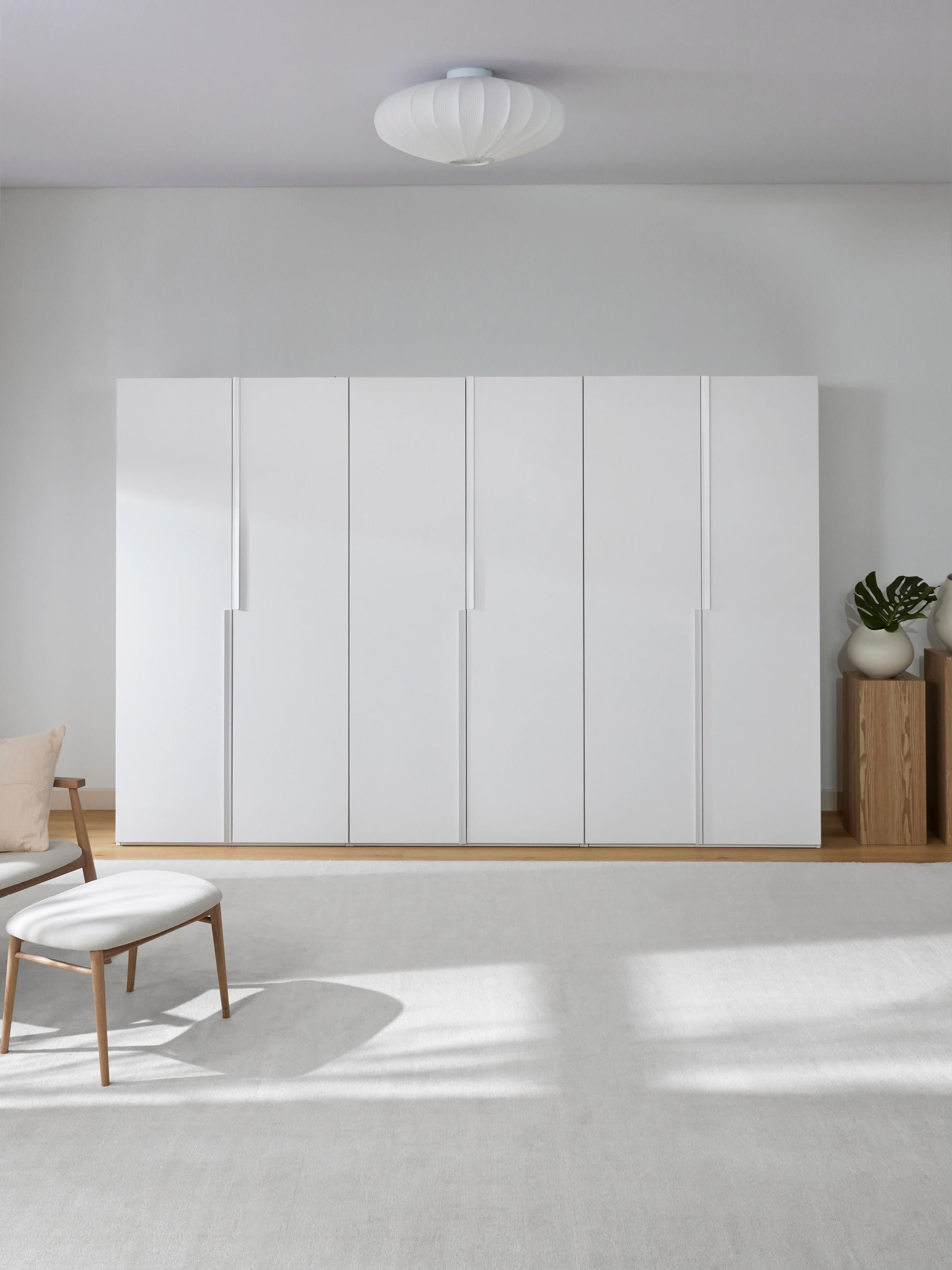 Leandro Modular Hinged-Door Wardrobe, 300 cm Wide, in Various Sizes