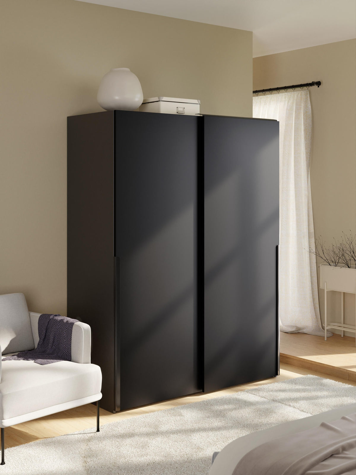 Leandro Modular Sliding-Door Wardrobe, 150 cm Wide, in Various Sizes