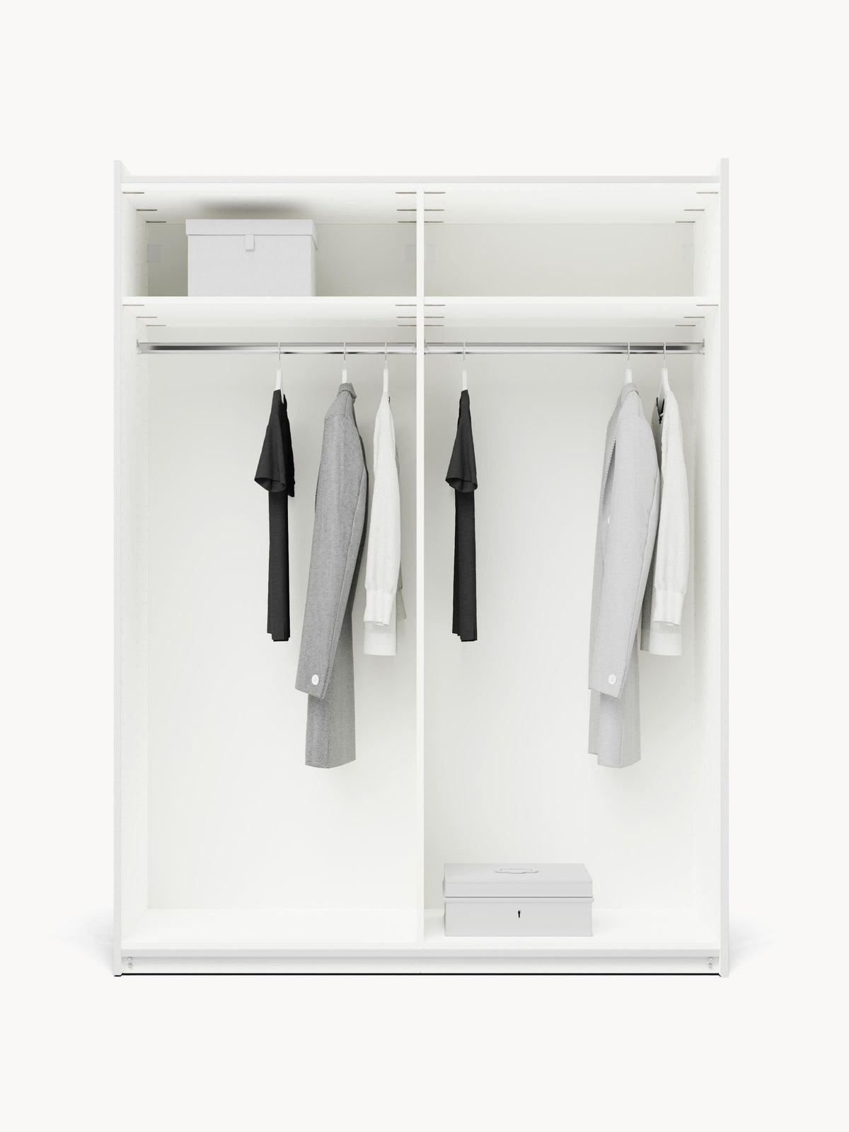 Leandro Modular Sliding-Door Wardrobe, 150 cm Wide, in Various Sizes