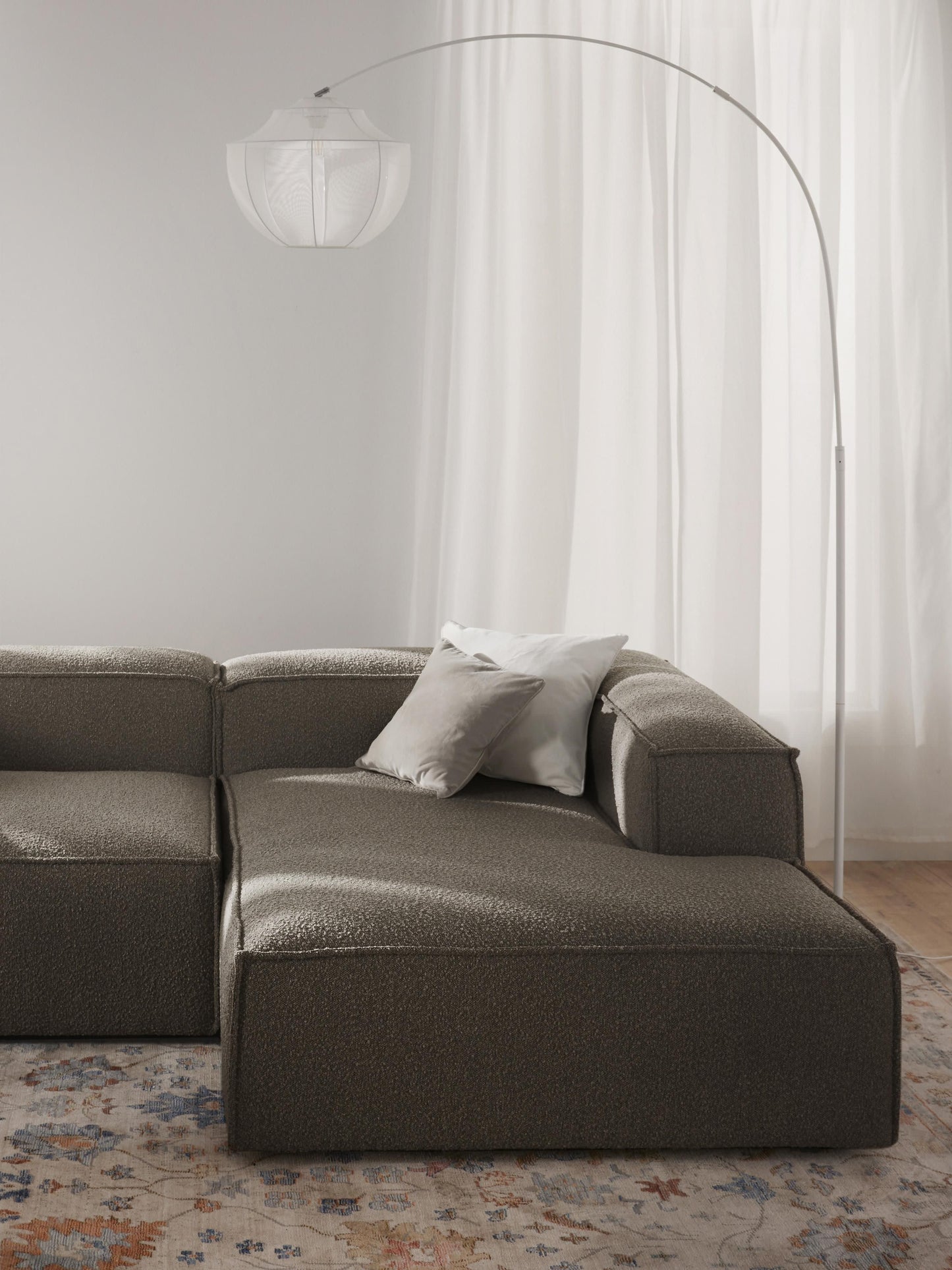 Lenmoor Bouclé Ottoman Corner Module