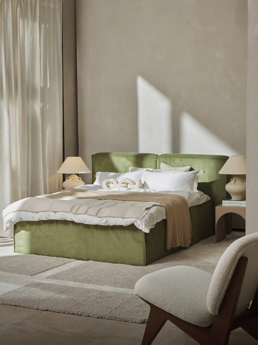 Lenmoor Corduroy Box Spring Bed