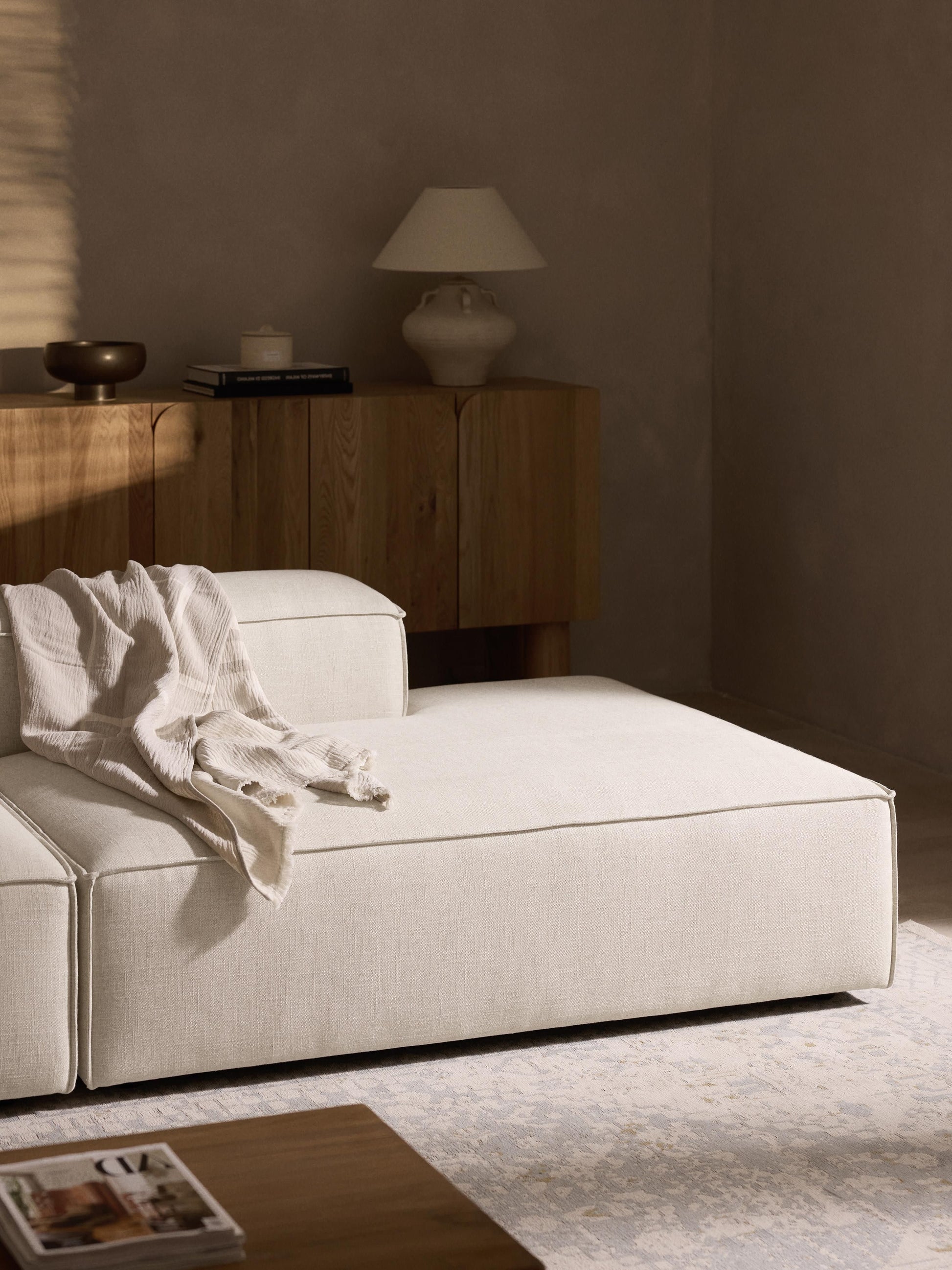 Lenmoor Linen Blend Ottoman Module