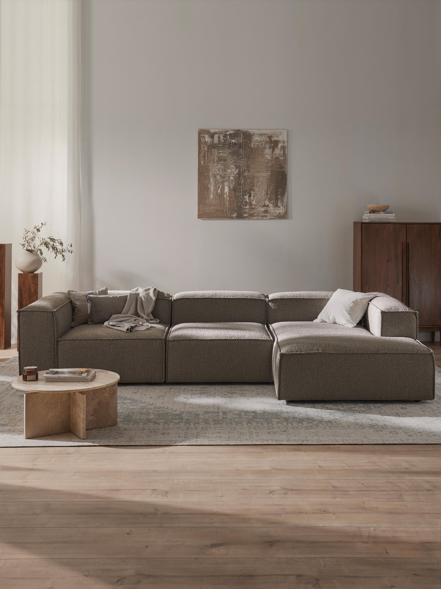 Lenmoor Modular Bouclé Corner Sofa (4-Seater)