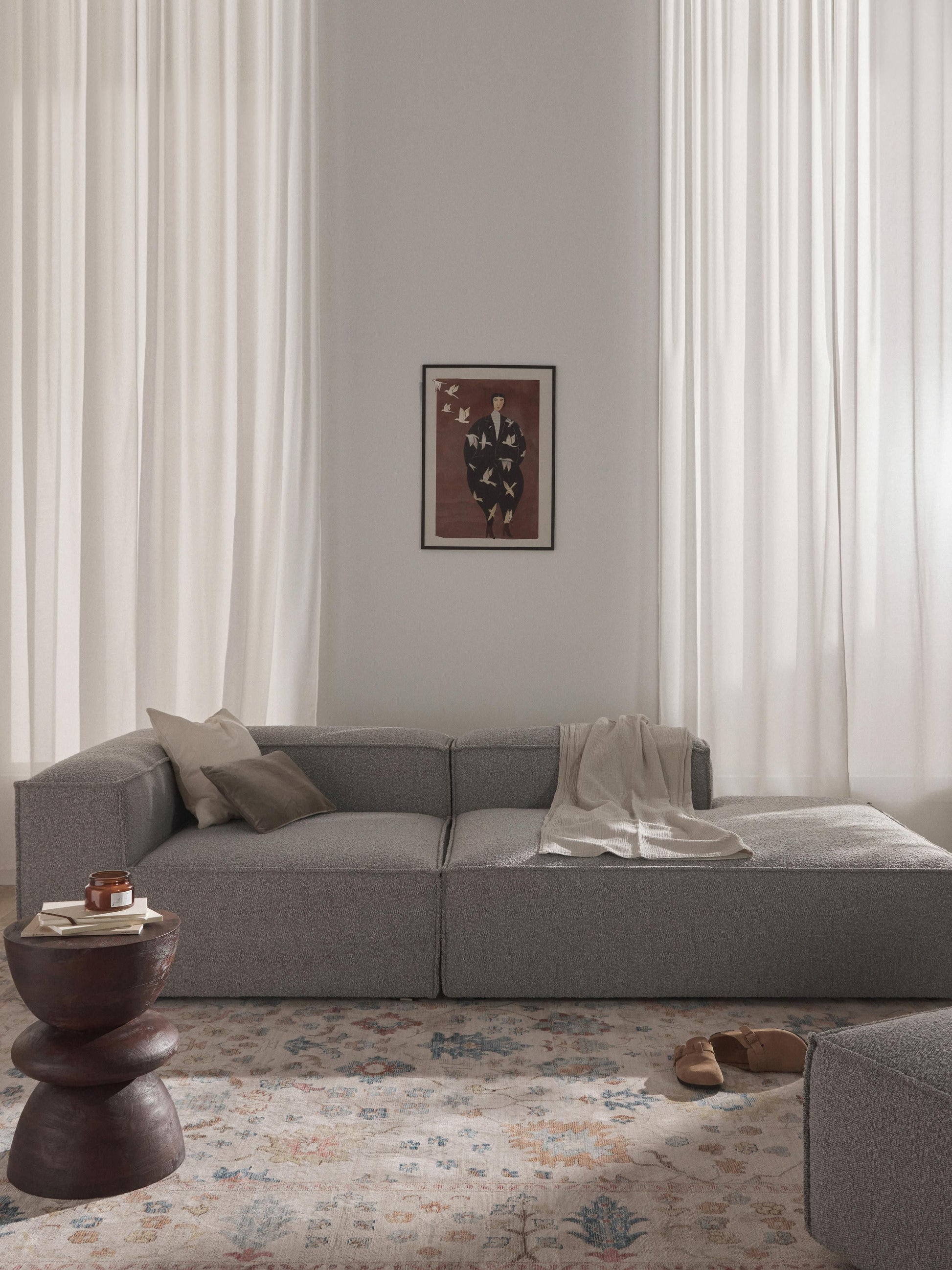 Lenmoor Modular Bouclé Ottoman