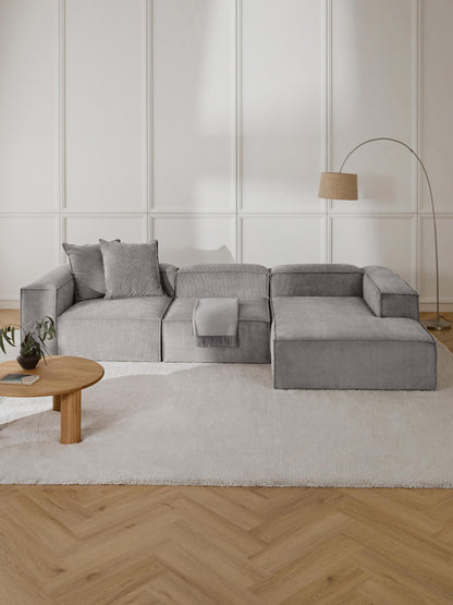 Lenmoor Modular Corduroy Corner Sofa (4-Seater)