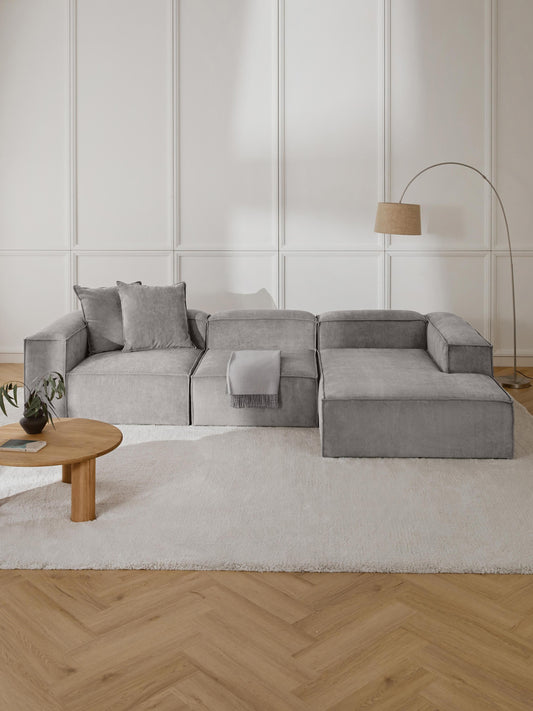 Lenmoor Modular Corduroy Corner Sofa (4-Seater)