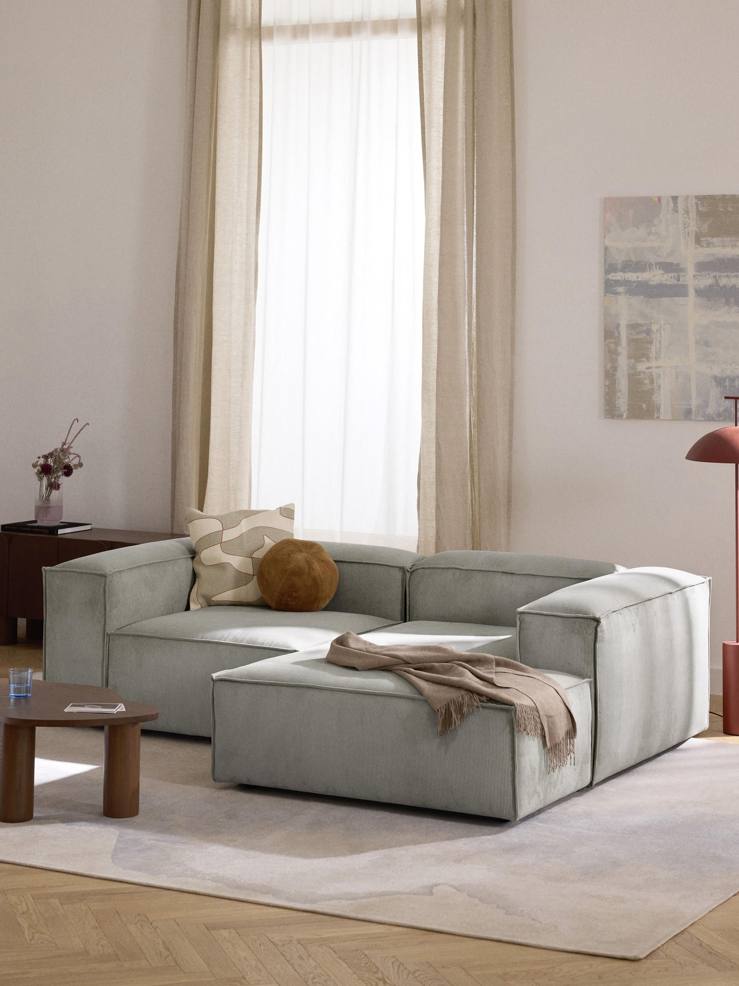 Lenmoor Modular Corner Sofa (2-Seater) in Corduroy