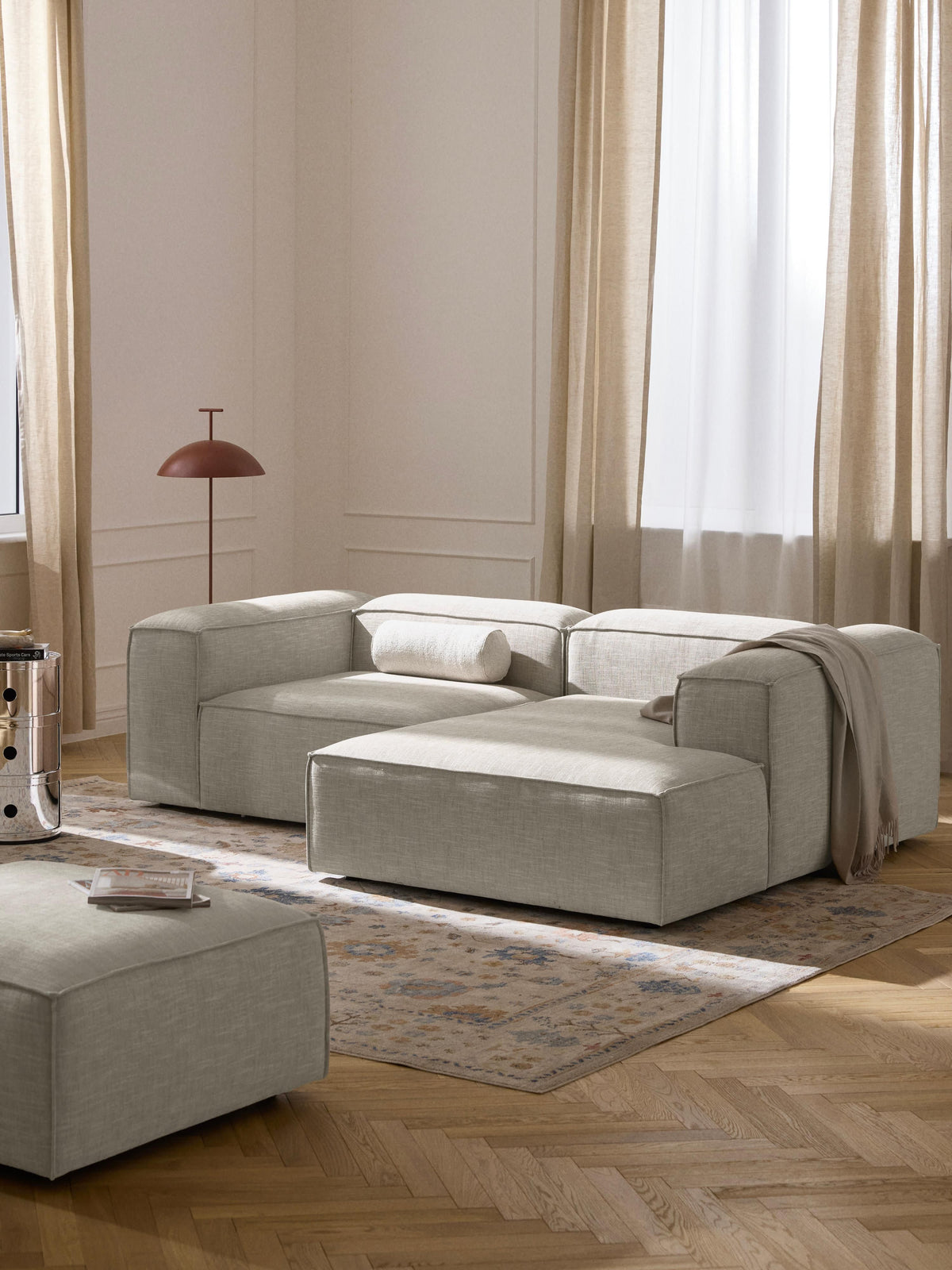 Lenmoor Modular Corner Sofa (2-Seater) in Linen Blend