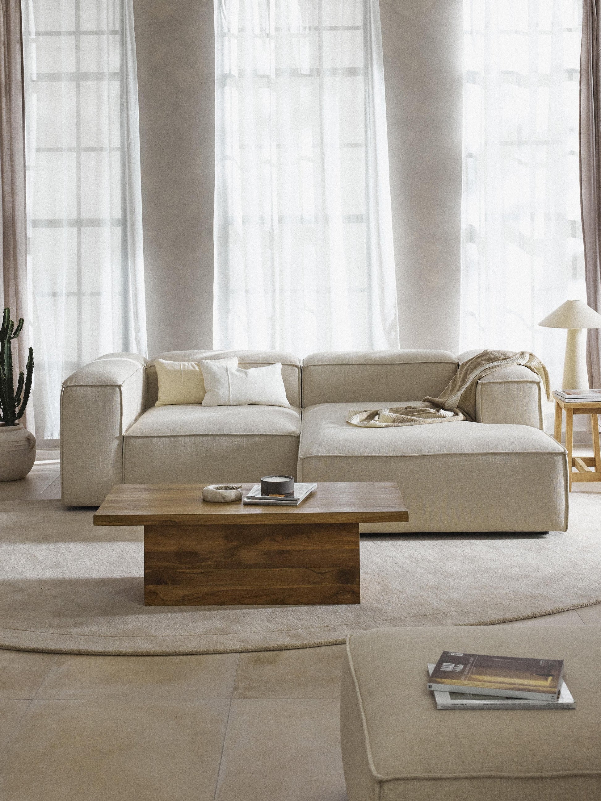 Lenmoor Modular Corner Sofa (2-Seater) in Linen Blend