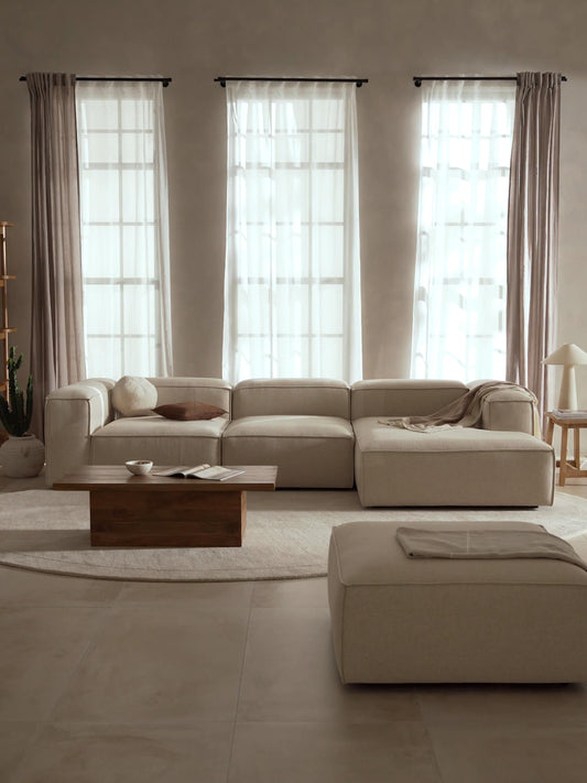 Lenmoor Modular Corner Sofa (4-Seater) in Linen Blend